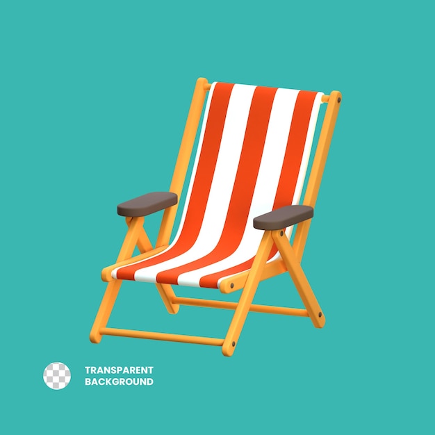 Silla de playa con icono 3D