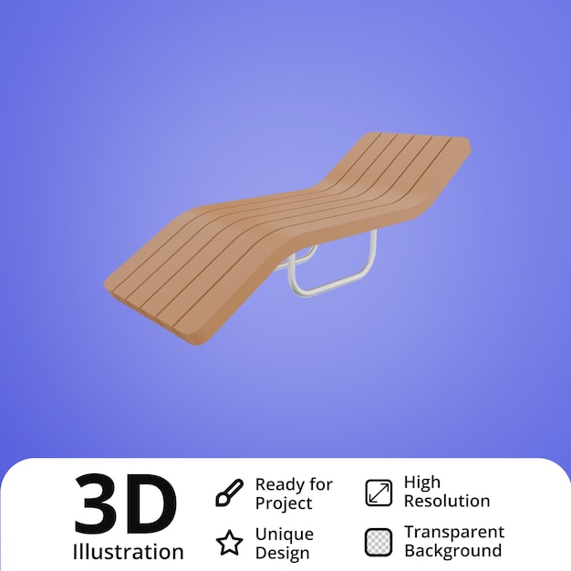 silla de playa ilustración 3d