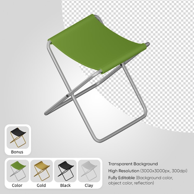 PSD silla plegable 3d