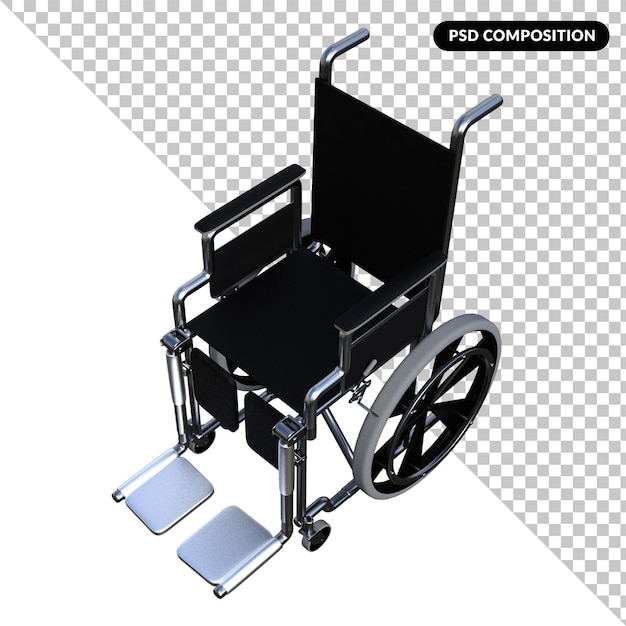 Silla de ruedas aislada 3d