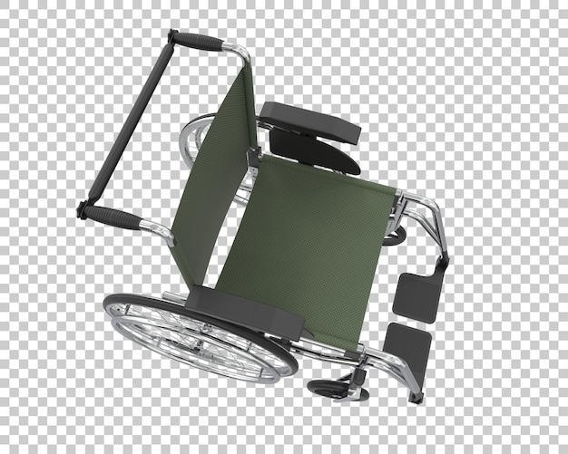 Silla de ruedas aislada en el fondo Ilustración de renderización 3D