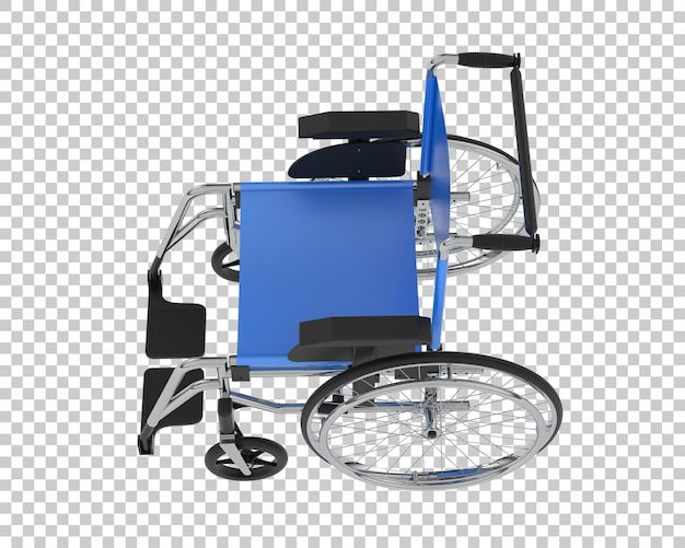 Silla de ruedas aislada en el fondo Ilustración de renderización 3D