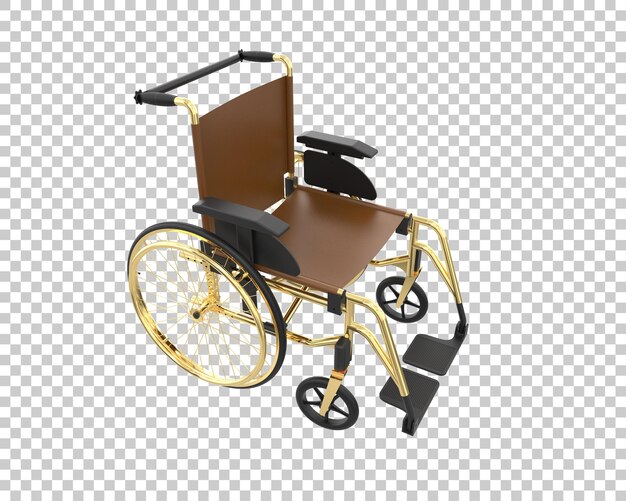 Silla de ruedas de hospital aislada en el fondo Ilustración de renderización en 3D