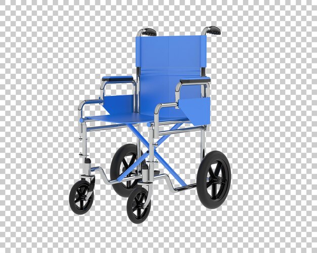 Silla de ruedas de hospital aislada en el fondo Ilustración de renderización en 3D