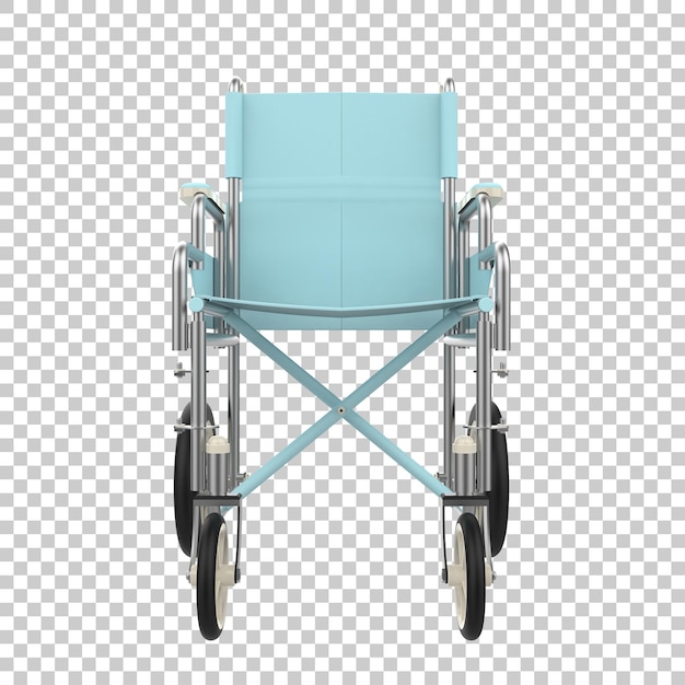 Silla de ruedas de hospital sobre fondo transparente ilustración de renderizado 3d