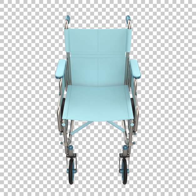 Silla de ruedas de hospital sobre fondo transparente ilustración de renderizado 3d