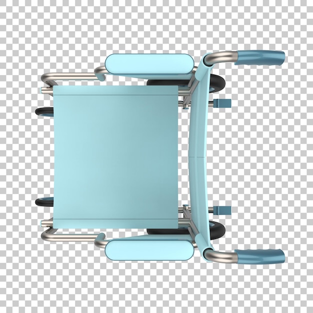 PSD silla de ruedas de hospital sobre fondo transparente ilustración de renderizado 3d