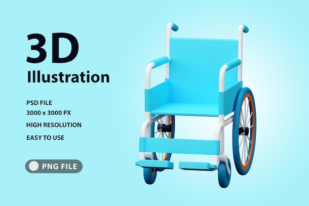 silla de ruedas icono 3D