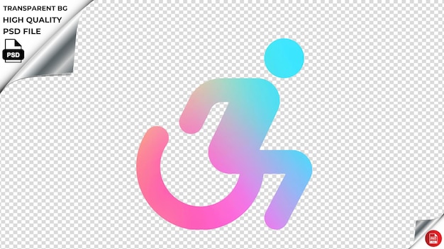 PSD silla de ruedas icono vectorial arco iris colorido psd transparente