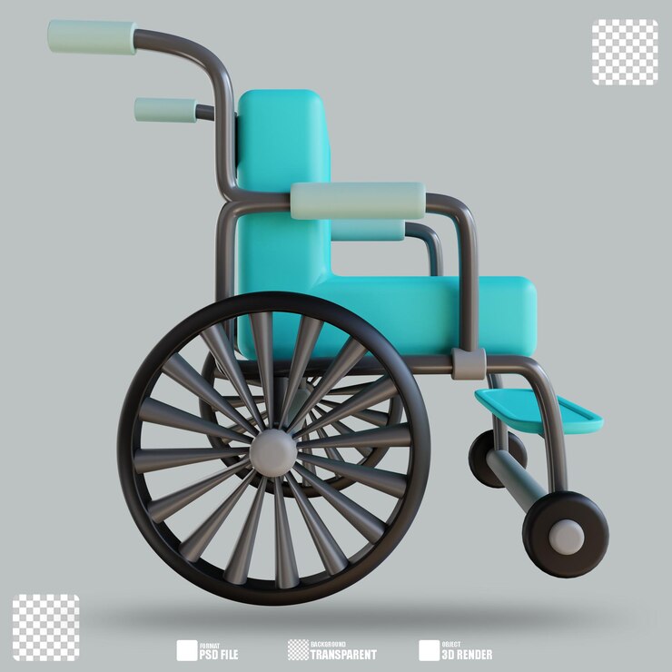 PSD silla de ruedas de ilustración 3d