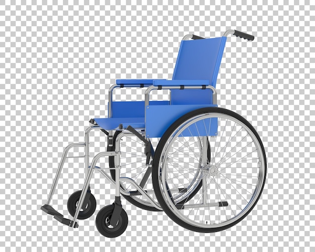 Silla de ruedas en la ilustración de renderizado 3d de fondo transparente