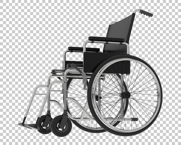 Silla de ruedas en la ilustración de renderizado 3d de fondo transparente