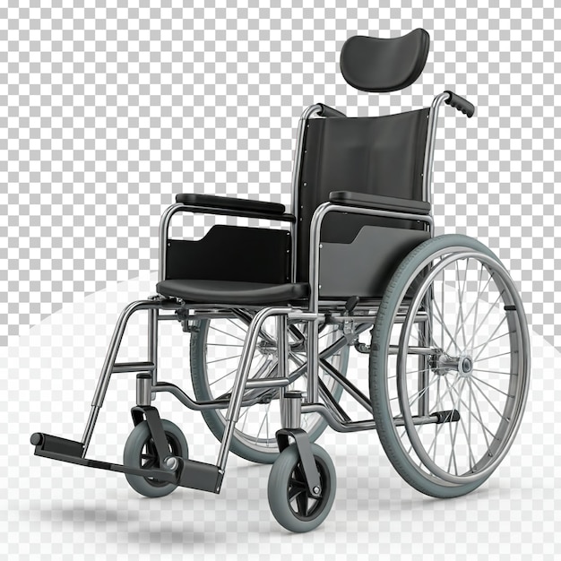 Silla de ruedas manual clásica sobre un fondo transparente