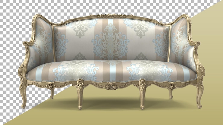 PSD sillón antiguo clásico de lujo para su interior de diseño de activos