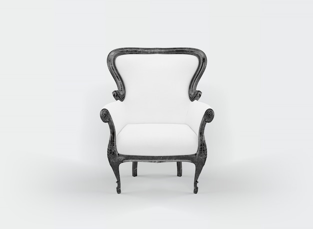 sillón clásico en blanco