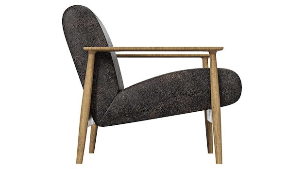 Sillón de cuero marrón moderno aislado sobre un fondo blanco Colección de la tienda de muebles