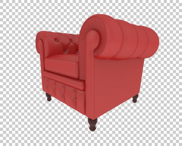 Sillón de cuero rojo Chesterfield