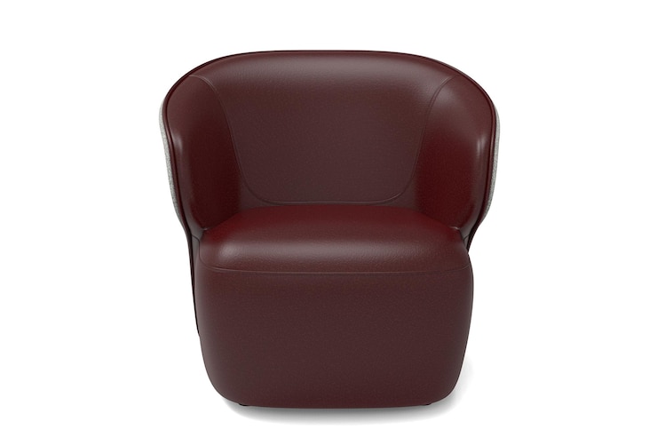 PSD sillón de cuero rojo de lujo moderno aislado sobre fondo blancoelementos de arquitectura