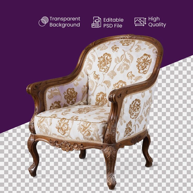 PSD un sillón en un fondo transparente