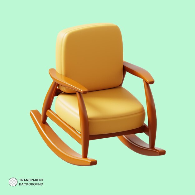 Sillón, icono, aislado, 3d, render, ilustración