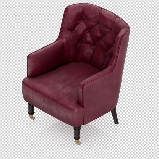 Sillón isométrico 3D render aislado