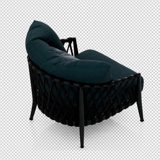 Sillón isométrico 3D render aislado