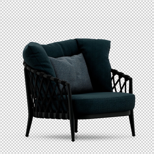 Sillón isométrico 3D render aislado