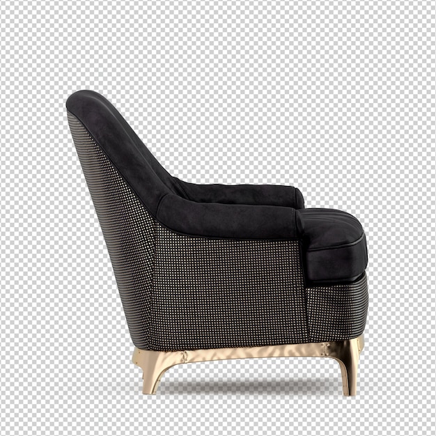 Sillón isométrico 3d render aislado