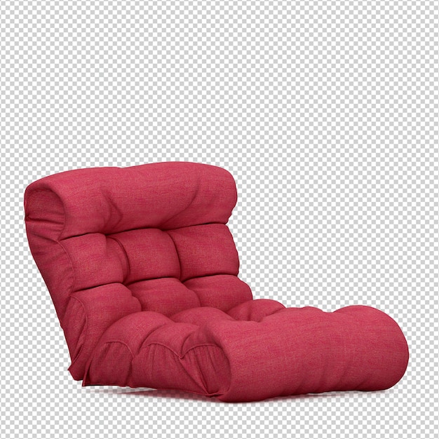 Sillón isométrico 3D render aislado