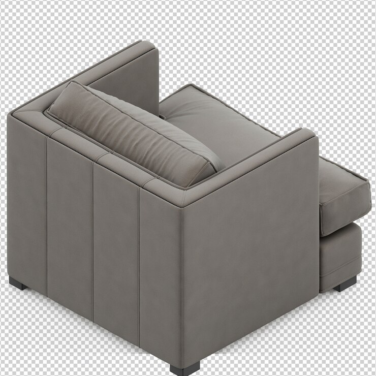 PSD sillón isométrico 3d render aislado