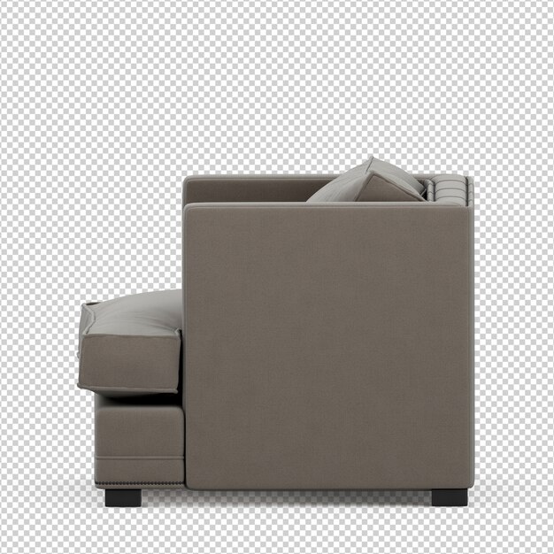 Sillón isométrico 3D render aislado