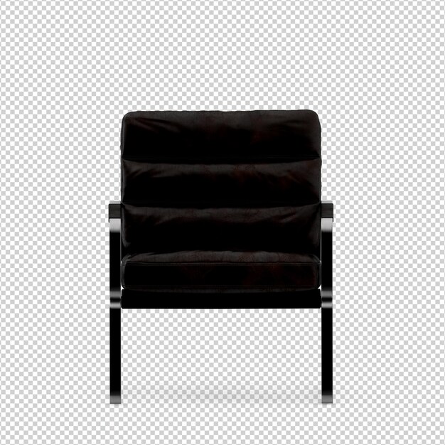 Sillón isométrico 3d render aislado