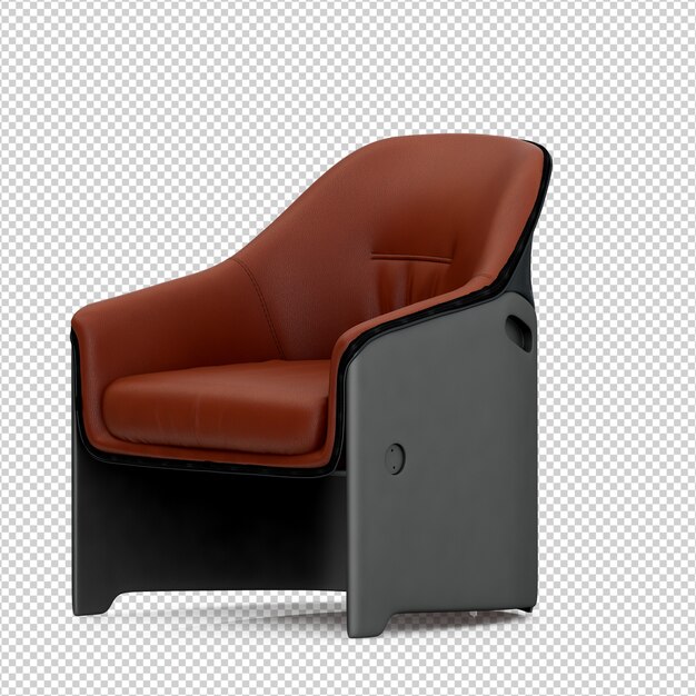 Sillón isométrico 3D render aislado