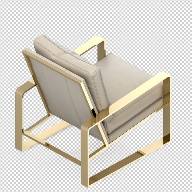 Sillón isométrico 3d render aislado