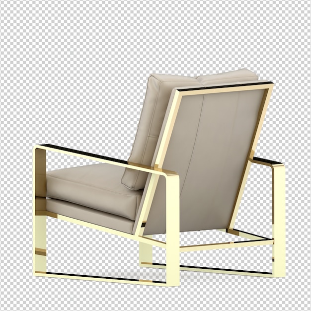 Sillón isométrico 3d render aislado