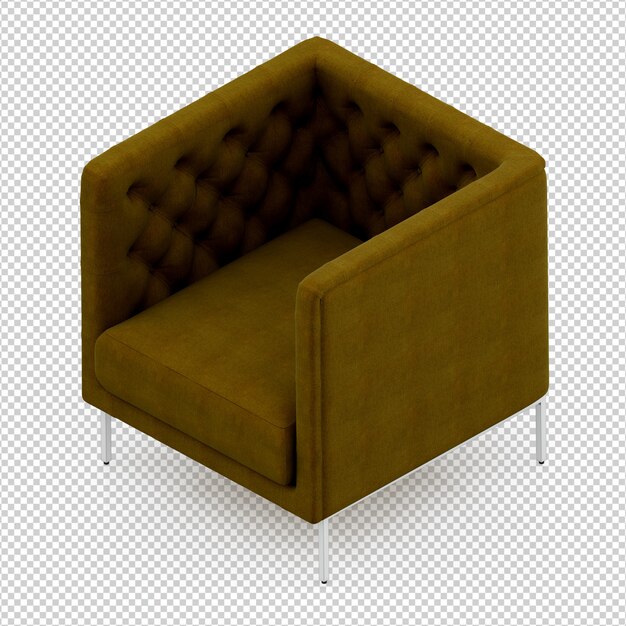 Sillón isométrico 3D render aislado