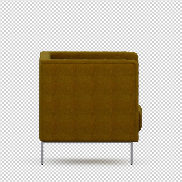 Sillón isométrico 3D render aislado