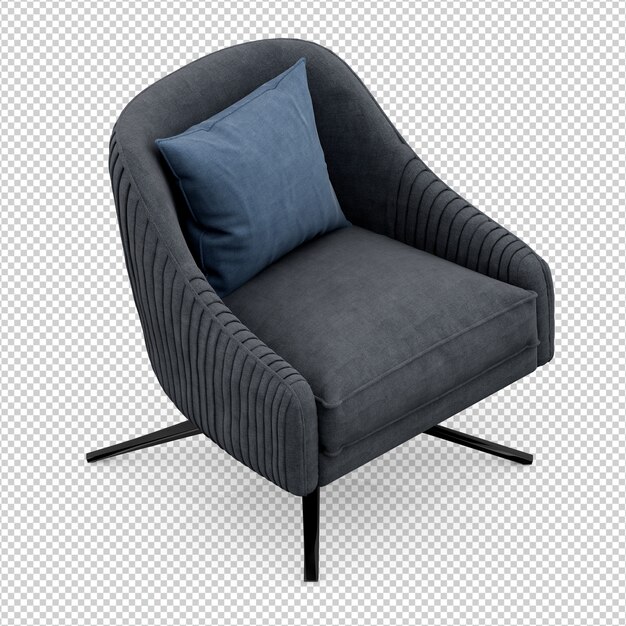 Sillón isométrico 3d render aislado