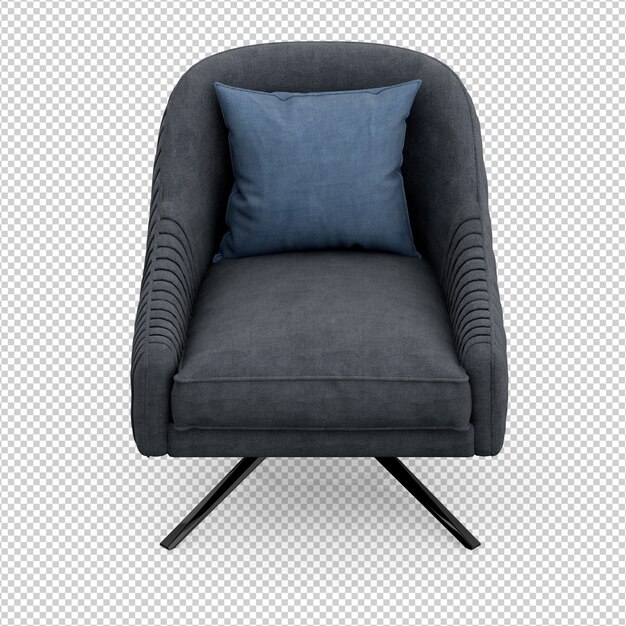 Sillón isométrico 3D render aislado