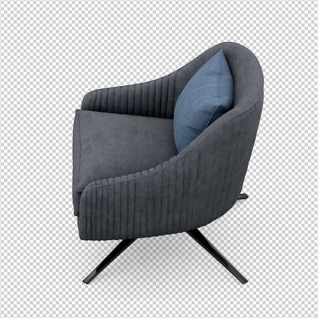 Sillón isométrico 3D render aislado