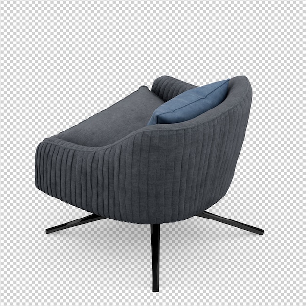 Sillón isométrico 3D render aislado