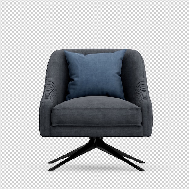 Sillón isométrico 3D render aislado