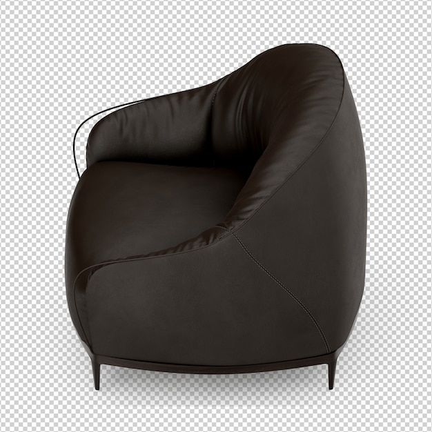 Sillón isométrico 3d render aislado