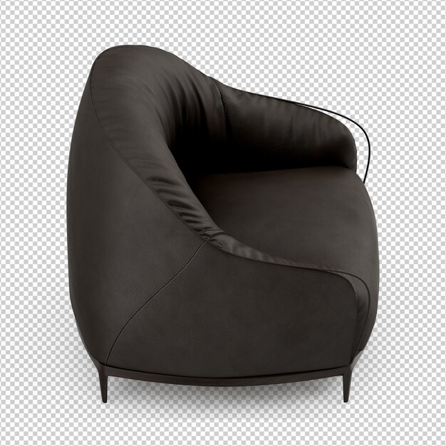 Sillón isométrico 3d render aislado