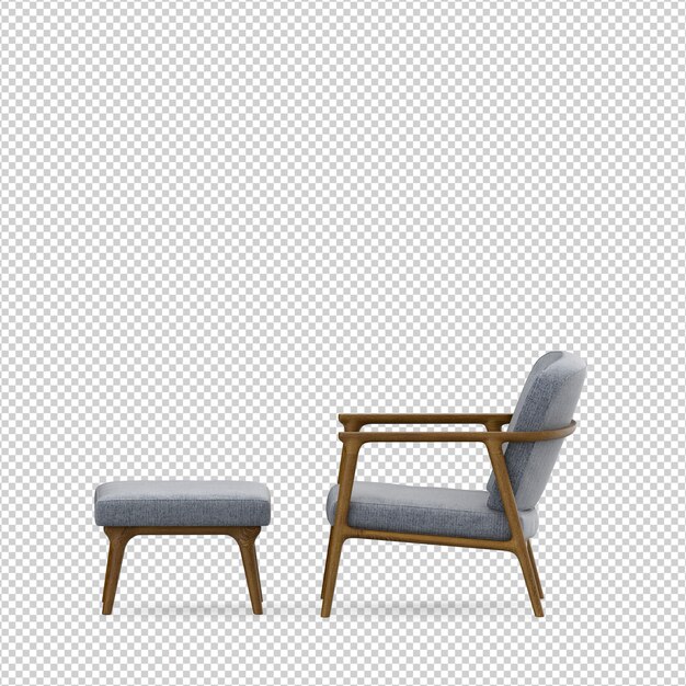 Sillón isométrico 3D render aislado
