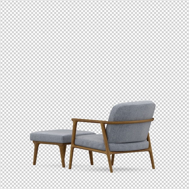 Sillón isométrico 3D render aislado