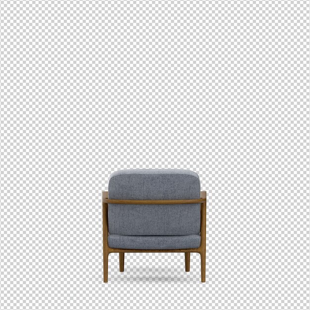 Sillón isométrico 3D render aislado