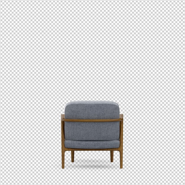 Sillón isométrico 3d render aislado