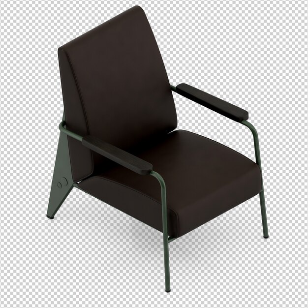 Sillón isométrico 3D render aislado