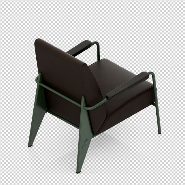 Sillón isométrico 3D render aislado
